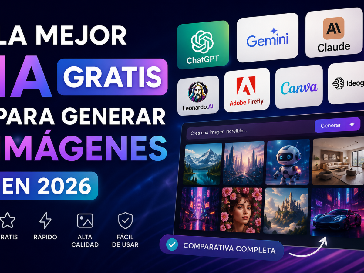 Mejor IA gratis para generar imágenes en 2026: comparativa de ChatGPT, Gemini, Leonardo AI y otras herramientas.