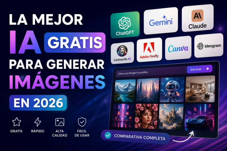 Mejor IA gratis para generar imágenes en 2026: comparativa de ChatGPT, Gemini, Leonardo AI y otras herramientas.