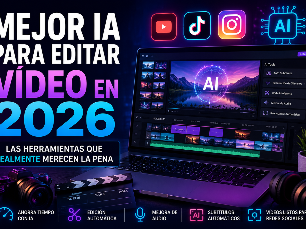 Mejor IA para editar vídeo en 2026: las herramientas que realmente merecen la pena