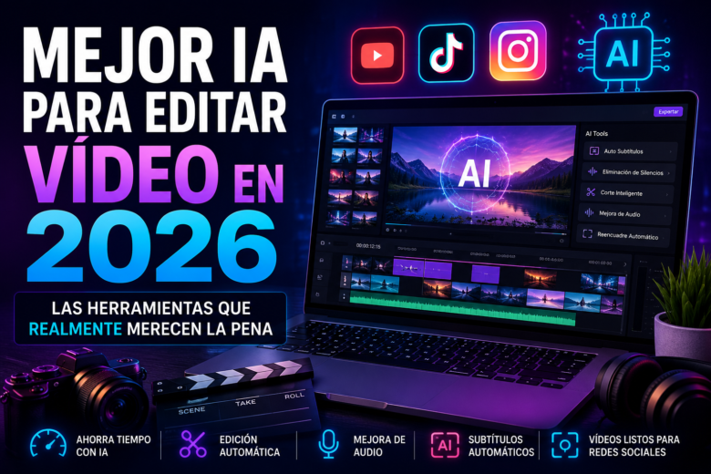 Mejor IA para editar vídeo en 2026 - herramientas de edición con inteligencia artificial para YouTube, TikTok e Instagram