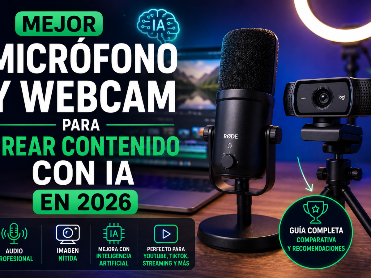Mejor micrófono y webcam para crear contenido con IA en 2026